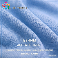 Fil mélangé en acétate de lin 10% et fibre de lin lyocell polyester, filé à la main, pour printemps et été, vente en gros d'usine
