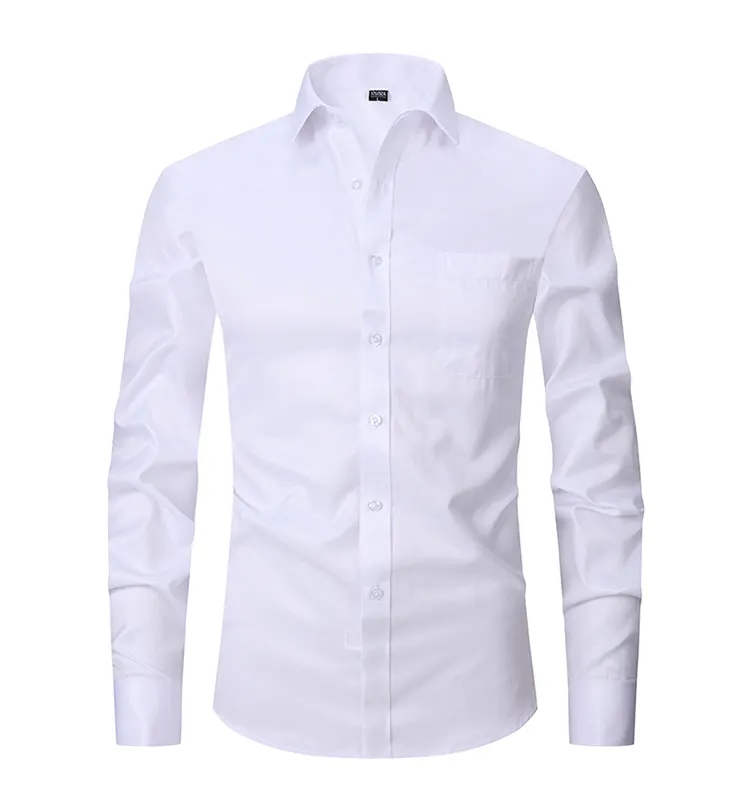 Ready to Ship RTS wholesale custom Hot Sale Mens long sleeve White dress shirt organic cotton formal white dress shirts for men