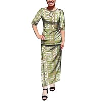Nouveau gros Pacific Island Art Design Puletasi Samoa Ptaha robe personnalisée impression polynésienne dames o-cou demi manches robe 2 pièces