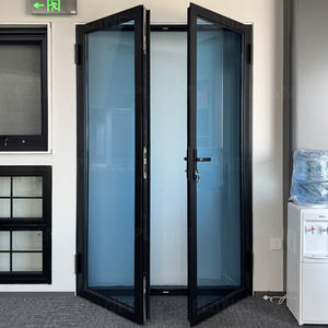 Portes coulissantes et battantes intérieures en verre à cadre en aluminium de style moderne, <span class=keywords><strong>porte</strong></span> battante extérieure en verre insonorisée - Product Image 6