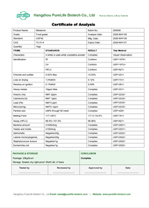 Complément alimentaire de qualité alimentaire CAS 73-31-4 99% Poudre de mélatonine <span class=keywords><strong>Purelife</strong></span> Biotech - Product Image 4