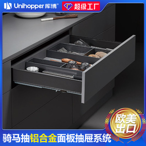 Unihopper <b>Storage</b> <b>Drawers</b> Aluminum Alloy Rectangle Soft Close Kitchen Tableware Organizer DBE1 - Product Image 2