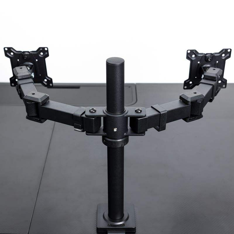 New Adjustable Dual Monitor <strong>Arm</strong> Stand 17"-32" Flat Curved <strong>Laptop</strong> Screen Mount with 90 Tilt Black Plastic-coated Iron