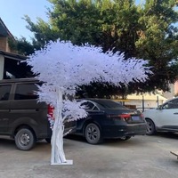 Arbres artificiels en plastique pêche cerisier érable, fausses fleurs, 1,5-2,5 m, placement au sol, maison, bureau, mariage, hôtel, exposition, salon