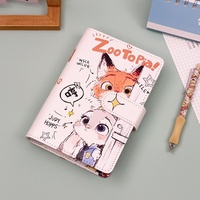 Carnet magnétique à couverture souple Zootopia A6 pour les élèves du primaire et du collège, cadeau de grande valeur esthétique