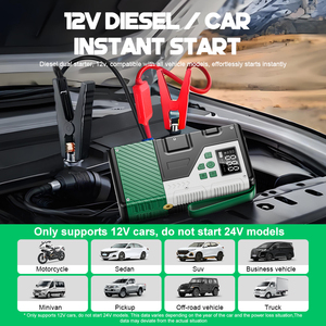Công suất cao 4-in-1 xách tay mini xe Booster & Jumper lốp Inflator 8000mAh pin nhảy khởi động với máy bơm không khí xe nhảy khởi động - Product Image 2