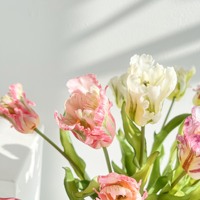 Bouquet de 3 tulipes artificielles effet naturel, fleurs en caoutchouc souple pour décoration de maison et de mariage