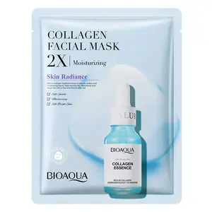 Máscara facial centella de colágeno BIOAQUA máscara facial de beleza com extratos de plantas hidratante máscara facial de cuidados nutritivos