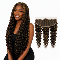 P4 27 Highlight Deep Wave Lace Frontal Closure Cheveux Humains 13x4 13x6 Dentelle Suisse Transparente pour la Fabrication de Perruques