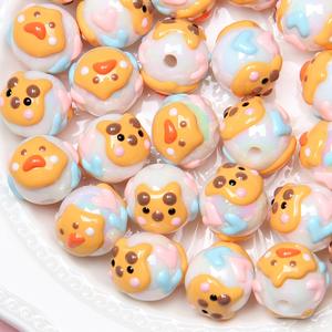 2025 New Hand-Painted <b>Cute</b> Duckling Chick Beads Acrylic Plastic Lucite Loose DIY <b>Bracelet</b> Mobile Phone Chain Bag Chain Carto - Product Image 3