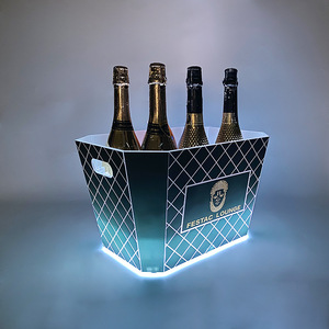 Festac Lounge Acrylic Ice Bucket With Led <b>Light</b> Rectangle Party Beverage Tub - Product Image 1