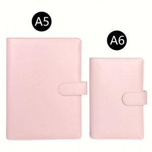 A5 6 Metal Leather Hardcover <b>Ring</b> Six Holes Pu A6 Leather Organizer/Planner with Card Holder Budget Saving Gift <b>Binder</b> Personal - Product Image 1