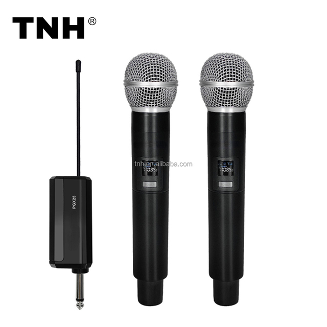 TNH PGX25 Professional 2 Channel Handheld Karaoke Mic OEM Vocal UHF Wireless Dynamic Microphone for KTV Church Speech Karaoke