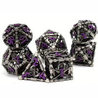 Dés creux de dieu de la mort, dés de zombie, ensemble de dés creux en métal ensemble de dés Cthulhu pour accessoires de jeux de table du MDN
