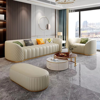 Ensemble de canapés modulables en cuir modernes de luxe pour la maison et l'hôtel Canapés de salon personnalisés avec rembourrage en éponge Meubles de salon élégants