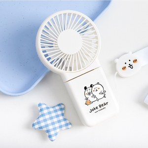 Mini ventilateur pliable Joke Bear 2-en-1 à suspendre au cou et à poser sur le bureau, portable, rechargeable, design mignon sous licence, ventilateur rafraîchissant pour l'été - Product Image 3
