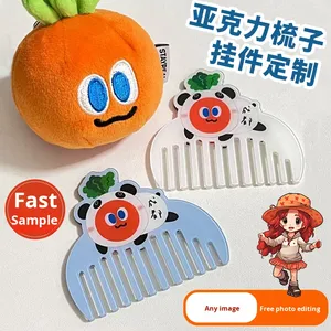 Peine para el Cabello Acrílico de Doble Cara con Diseño de Dibujos Animados, Divertido y Lindo, Personalizado, Hecho a Mano, Marca SQ, de Alta Calidad - Product Image 4