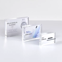 Support d'étiquette de prix en acrylique transparent, léger, écologique, magnétique double face, personnalisable, 5*7 pouces, avec logo personnalisé
