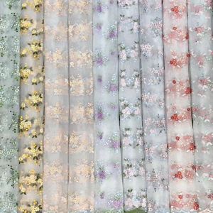 Tissu en dentelle brodée en maille, directement de l'usine, 100% polyester, respirant et léger, pour accessoires féminins - Product Image 1