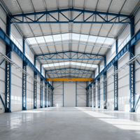 Almacén con Estructura de Acero, Diseño de Edificio Prefabricado Personalizado, Almacenamiento Industrial