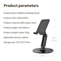 Support de tablette de bureau populaire X88plus, réglage sur trois axes, support de tablette compact et pliable pour l'apprentissage à distance