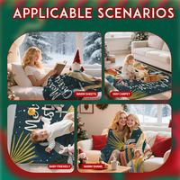 Manta de Franela de Navidad Personalizada a Precio de Fábrica, Tejida 100% Poliéster, con LOGO, Mapa, Diseño de Dibujos Animados de Invierno, Antipilling