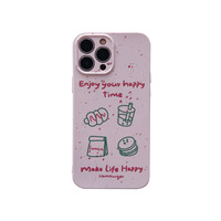 Coque de téléphone en TPU rose et violet style Ins, en forme de burger, pour 18 Pro Max/16/15, coque intégrale souple antichoc