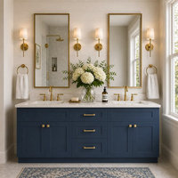 Meuble-lavabo de salle de bain style Shaker américain sur pied avec miroir intelligent haute définition – Offre spéciale