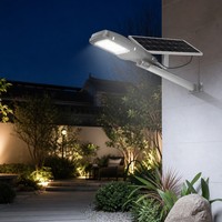 مصباح شارع LED يعمل بالطاقة الشمسية 100 واط 200 واط 300 واط 6000 لومن مع بطارية LiFePO4 وشحن سريع وشريحة 5054 وزاوية 145 درجة ومقاومة للماء IP65 ولوحة شمسية قابلة للتعديل 6000 كلفن