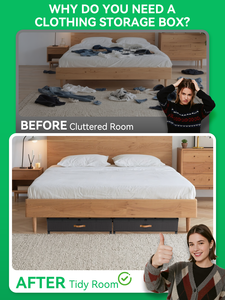 Paquete de 2 Cajas de Almacenamiento Plegables con Ruedas y Tapas, Organizadores para Debajo de la Cama y Armario, Contenedores de Almacenamiento - Product Image 5