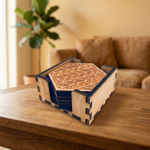 Juego de Posavasos de Madera Tallados a Mano 100% de Calidad, 10 mm de Grosor, Varios Tamaños, para Mesa de Cocina, Oficina, Diseño Bohemio, Ecológicos - Product Image 1