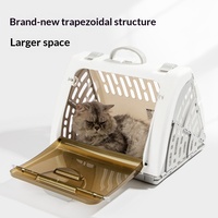 Boîte de transport pliable pour chat, marron, avec porte translucide, anti-lumière, pour voyage, usage quotidien, produit pour la maison