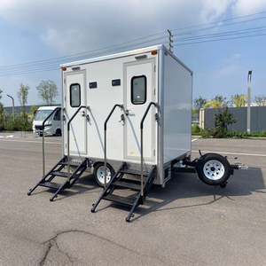 Baño Portátil Móvil de Alta Calidad con 2 Cabinas, Remolque de Acero con Panel Sándwich - Product Image 1