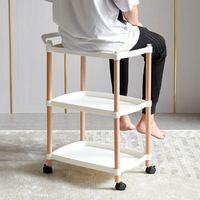 Étagères de rangement en plastique modernes, écologiques, durables, imperméables et économiques à 3 niveaux pour la maison, la cuisine, la salle de bain avec roulettes amovibles