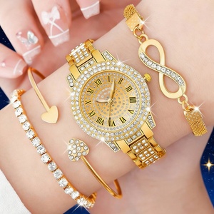 Conjunto de Reloj de Lujo para Mujer, Reloj de Pulsera de Cuarzo con Pedrería, Conjunto de Joyería, Regalo para Damas - Product Image 1