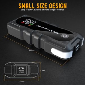 Démarreur de voiture 12V ABS, booster de batterie, outil de démarrage d'urgence, alimentation portable pour le sauvetage des véhicules - Product Image 2