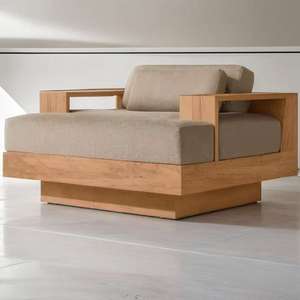 Sillón Moderno de Madera Maciza para Exteriores, Juego de Muebles de Patio, Sofá de Jardín Personalizado, Venta al Por Mayor - Product Image 1