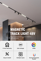 Système de rail magnétique LED COB San'an 3CCT DC48V 20mm, éclairage modulaire pour le commerce de détail, les salles d'exposition et les bureaux, éclairage sur rail magnétique LED