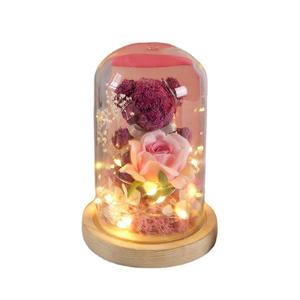 <span class=keywords><strong>Rose</strong></span> éternelle sous cloche <span class=keywords><strong>en</strong></span> verre avec ours, coffret cadeau, <span class=keywords><strong>bouquet</strong></span> de fleurs séchées, cadeau de la Saint-Valentin, fleur éternelle sous couvercle <span class=keywords><strong>en</strong></span> verre - Product Image 6