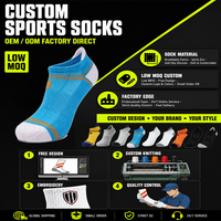 Chaussettes de sport antibactériennes épaisses en tricot ras du cou antidérapantes Spandex/Nylon/Coton avec logo personnalisable sur le bord, respirantes et à séchage rapide pour le printemps