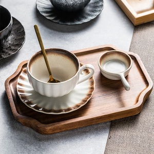 Ensemble de tasses à café en céramique de style japonais, élégant, vintage, luxe léger, avec sucrier pour le thé de l'après-midi, utilisation à la maison ou au café - Product Image 2