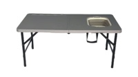 Table de chasse pliable en plastique portable de haute qualité avec évier pour le nettoyage en extérieur