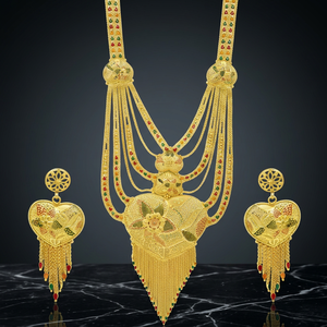 Colliers de mode en laiton plaqué or 14K, 18K, 24K, motif floral, design turc traditionnel, style Dubaï, pour femmes, vente en gros - Product Image 4