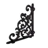 Support d'étagère décoratif en fonte, motif floral européen, style moderne, en métal, à fixation au sol, fait main pour la maison