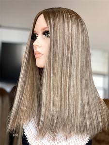 SHY Hair Top Qualité Ombre Couleur HD Lace Top Perruque Juive Nœuds Simples 5.0 Casher Perruques Cheveux Courts pour les Femmes - Product Image 5