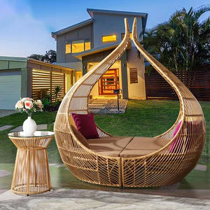 Nido de pájaro de piscina de lujo tumbona Hotel Patio Terraza cama de ratán sofá combinación conjunto de muebles de jardín al aire libre - Product Image 6