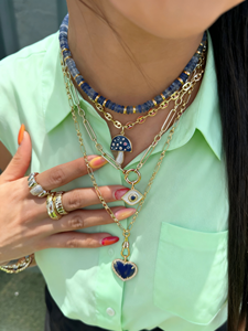 थोक 18k सोने की प्लेटेड गुलाबी मशरूम चारम्स स्क्वायर क्रिस्टल जिरकॉन और मां मोती डाई तांबे के गहने - Product Image 5