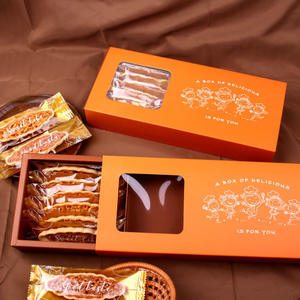 2024 boîte alimentaire transparente peu coûteuse avec fenêtre en PVC carton Orange Transparent Biscuit Dessert boîtes de chocolat pour l'emballage - Product Image 2
