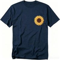 T-shirt en coton premium coupe décontractée, uni, streetwear, grammage lourd, vierge, minimaliste, bleu marine, pour la vente en gros personnalisée