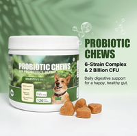 Approvisionnement direct usine OEM : Friandises à mâcher probiotiques naturelles pour chiens, complexe 6 souches, L-Glutamine, BCAA, huile de saumon, soutien digestif
